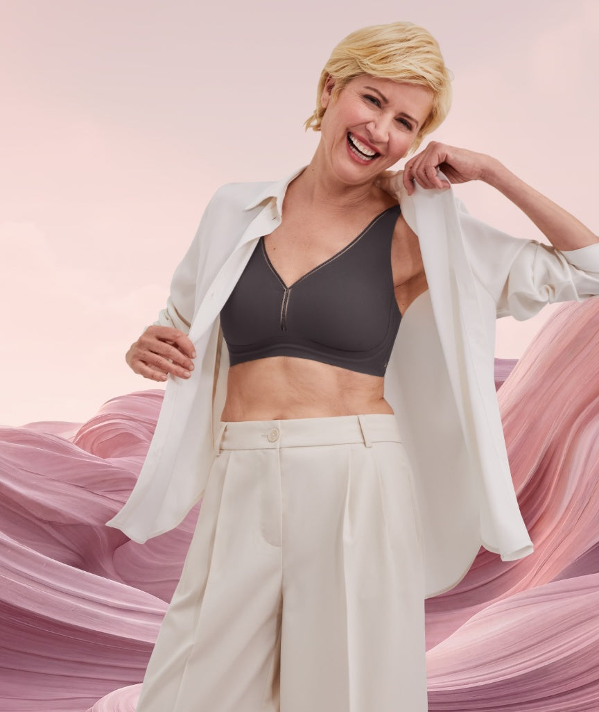 Amoena Wave Flow Non-Wired Bra - Anthracite