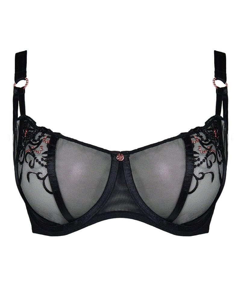 Scantilly Ornate Balcony Bra - Black Bras 