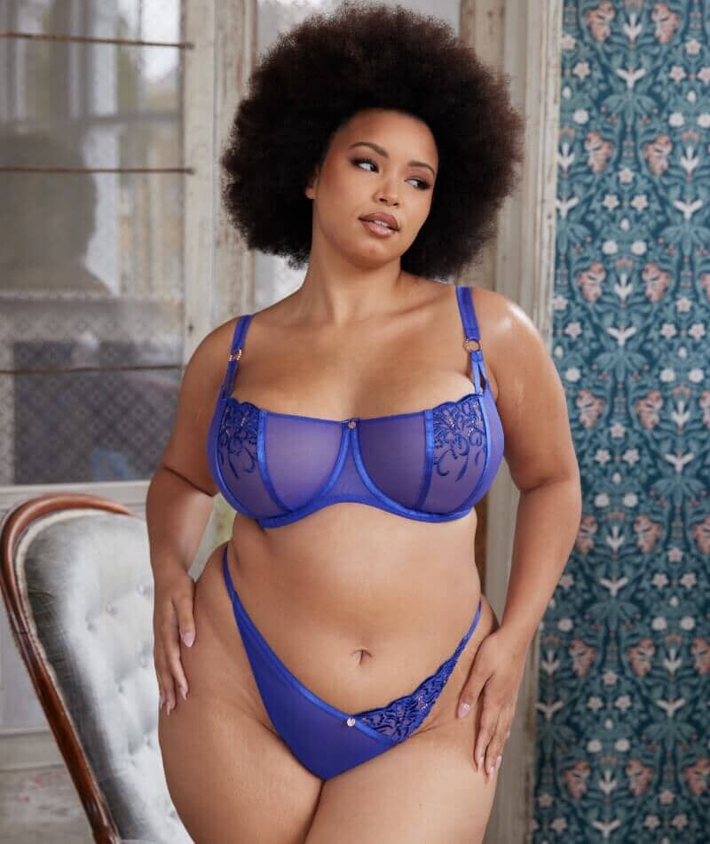 Scantilly Ornate Balcony Bra - Ultraviolet Blue Bras 