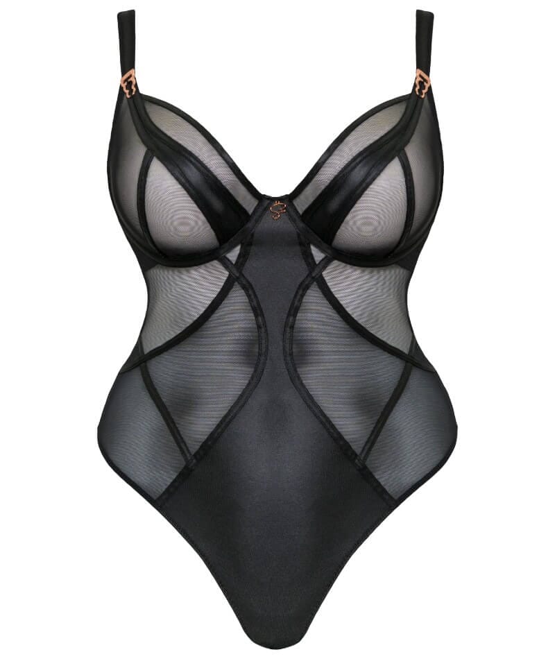 Scantilly Suspense Plunge Bodysuit - Black Bodysuits & Basques 