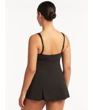 Sea Level Eco Essentials Square Neck Swim Dress - Black Swim 