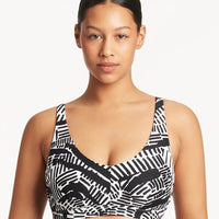 Sea Level Pampas E-F Cup Bralette with Hidden Underwires- Black