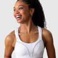 Shock Absorber Ultimate Run Wire-Free Racerback Sports Bra - White/Silver