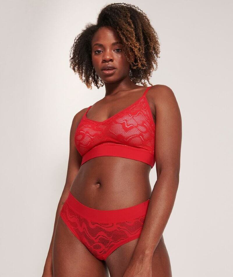 Sloggi Go ALLROUND Non-Wired Padded Lace Bra - Campari - Curvy