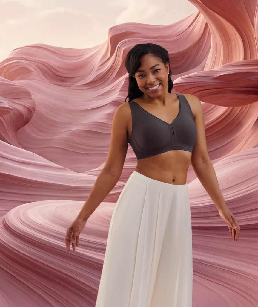 Amoena Wave Flow Non-Wired Bra - Anthracite