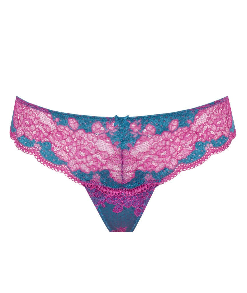 Panache Clara Thong - Teal/Magenta