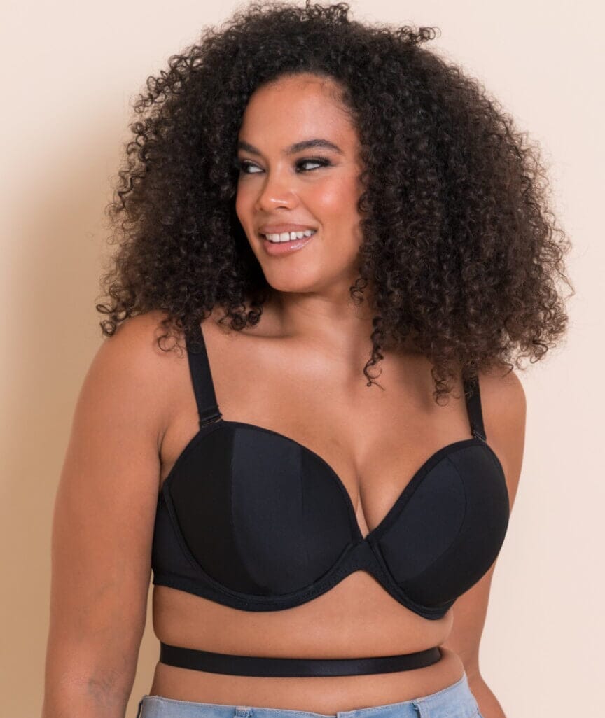 Curvy Kate Superhero Multiway Padded Plunge Bra - Black Bras 