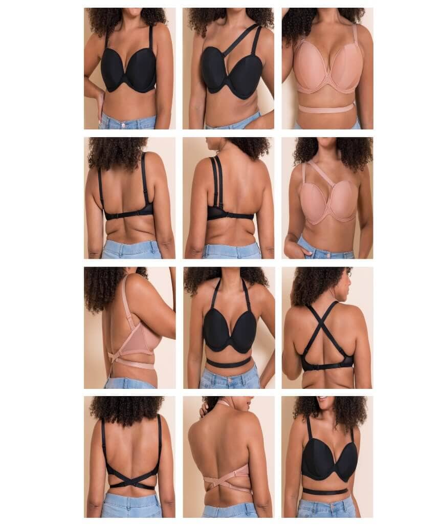 Curvy Kate Superhero Multiway Padded Plunge Bra - Black Bras 