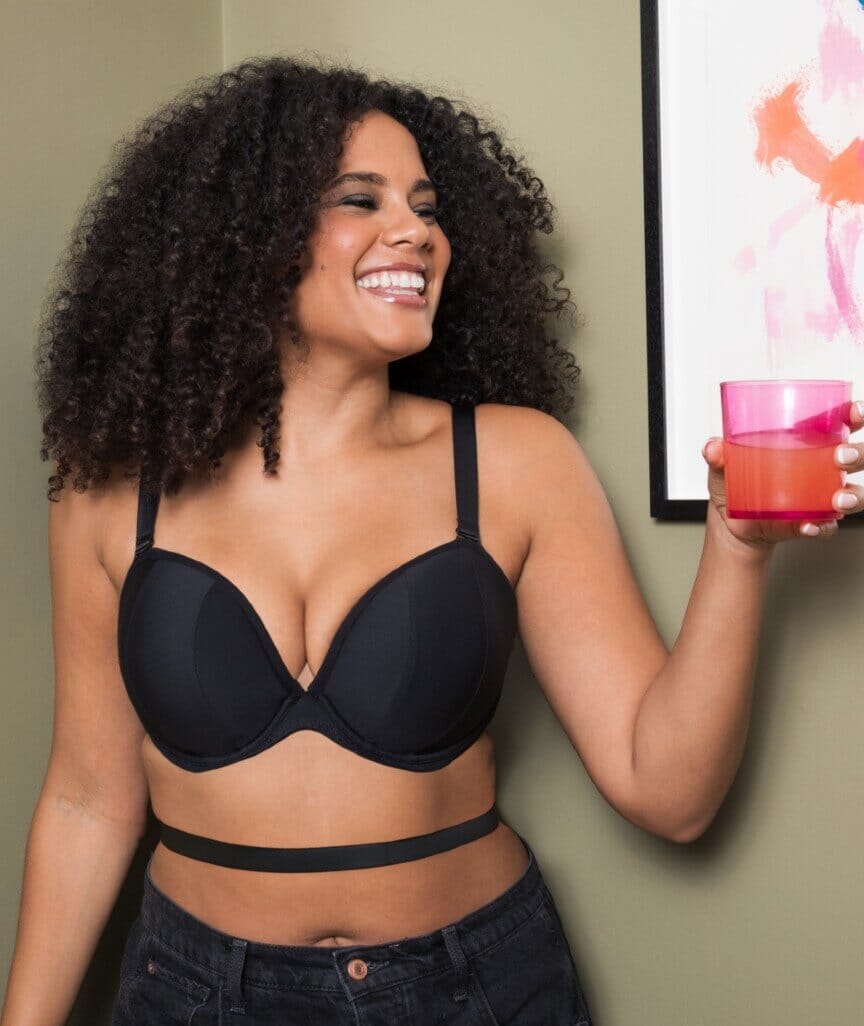 Curvy Kate Superhero Multiway Padded Plunge Bra - Black Bras 