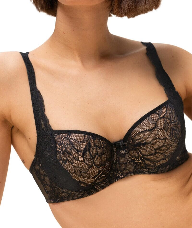 Triumph Amourette Charm Half-Cup Underwired Padded Bra - Black Bras 