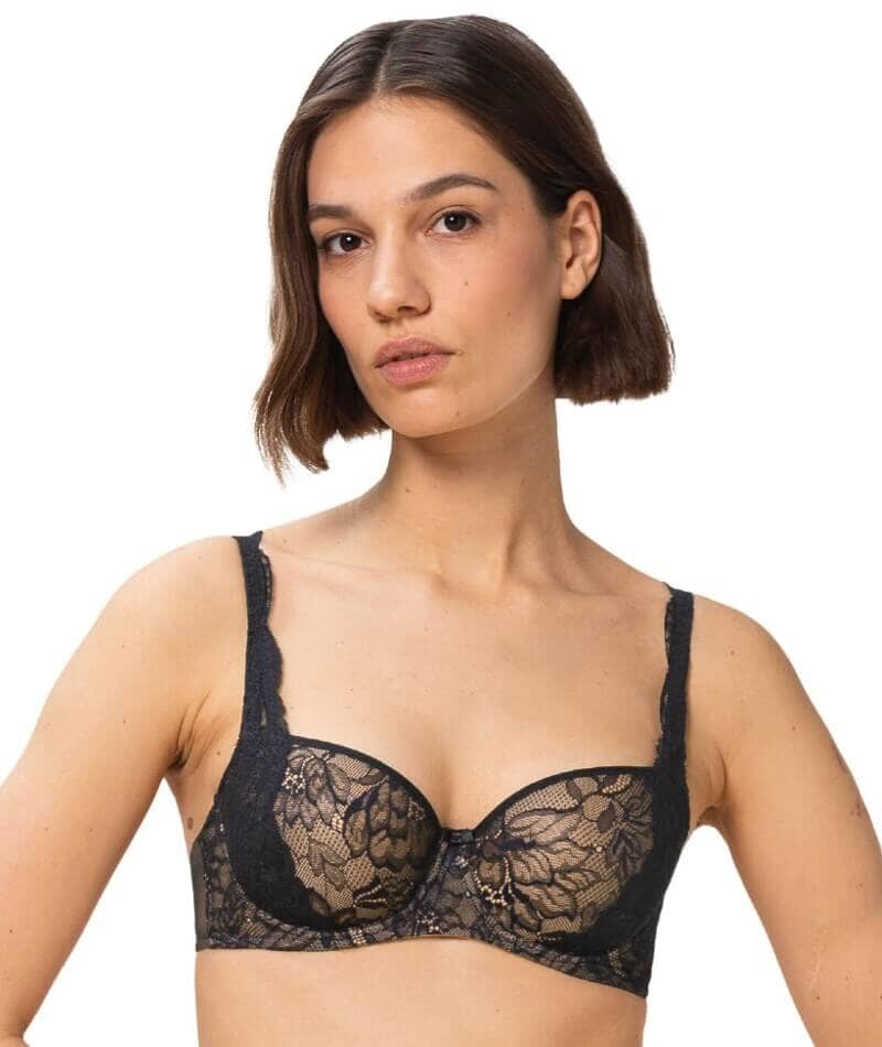 Triumph Amourette Charm Half-Cup Underwired Padded Bra - Black Bras 