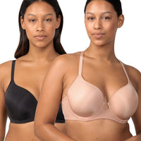 Triumph Body Make-up Smooth Underwired Padded Bra 2 Pack - Black/Blusher Beige