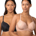Triumph Body Make-up Smooth Underwired Padded Bra 2 Pack - Black/Blusher Beige