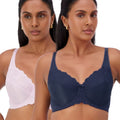 Triumph Embroidered Minimiser Bra 2 Pack - Crocus/Deep Cobalt