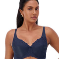 Triumph Embroidered Minimizer Bra - Deep Cobalt