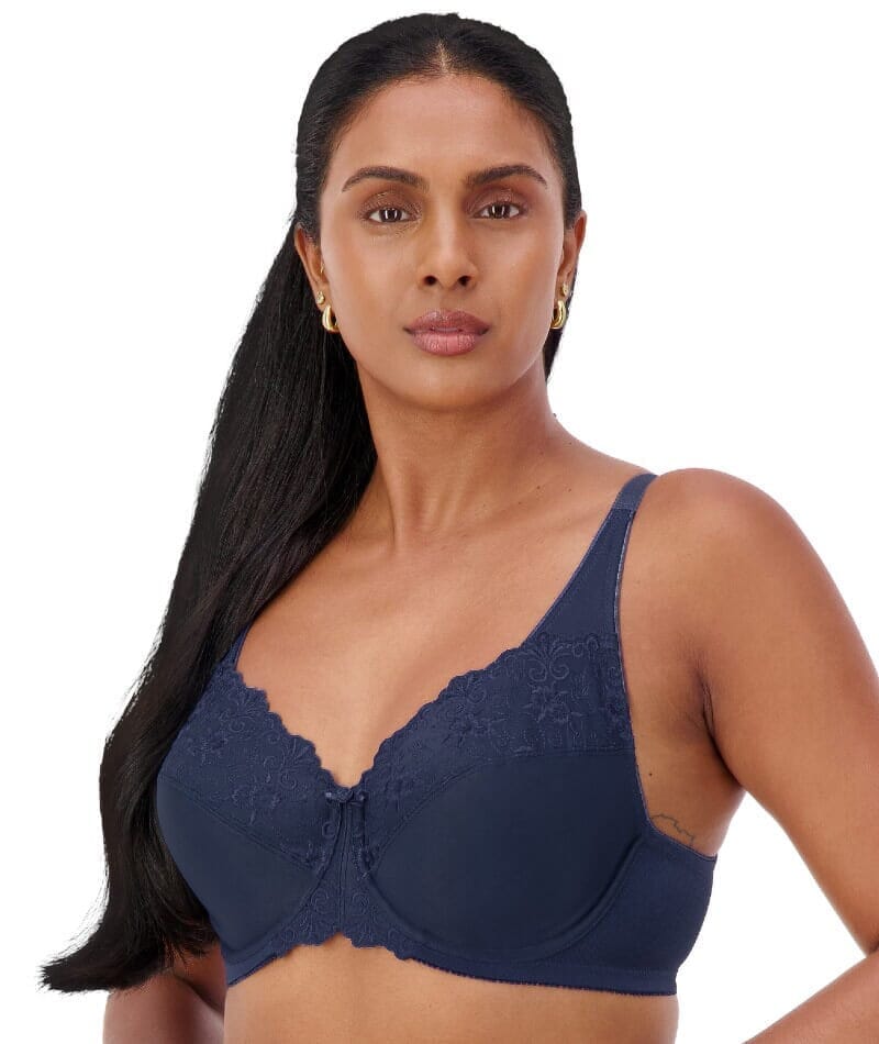 Triumph Embroidered Minimiser Bra 2 Pack - Crocus/Deep Cobalt Bras 