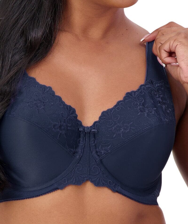 Triumph Embroidered Minimizer Bra - Deep Cobalt Bras 