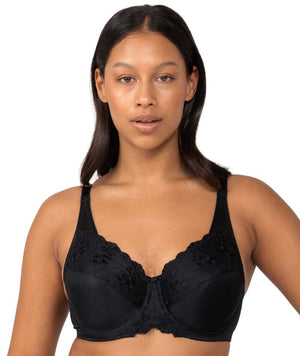 Generous MOD Dim underwire bra with black embroidery