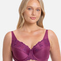 Triumph Embroidered Minimizer Bra - Flower Purple