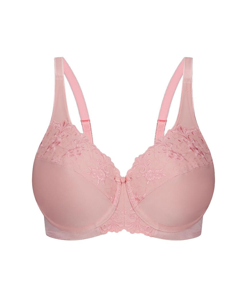 Triumph Embroidered Minimizer Bra - Strawberry Cream