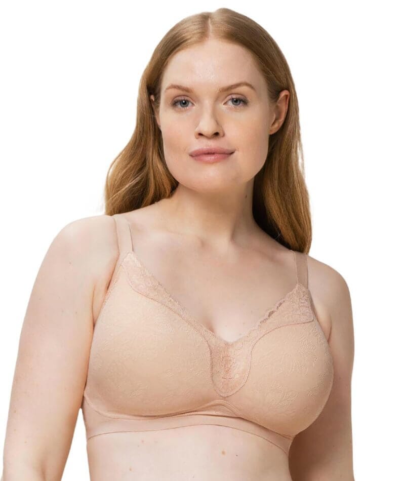 Triumph Fit Smart Plunge Padded Wire-free Bra - Light Brown - Curvy