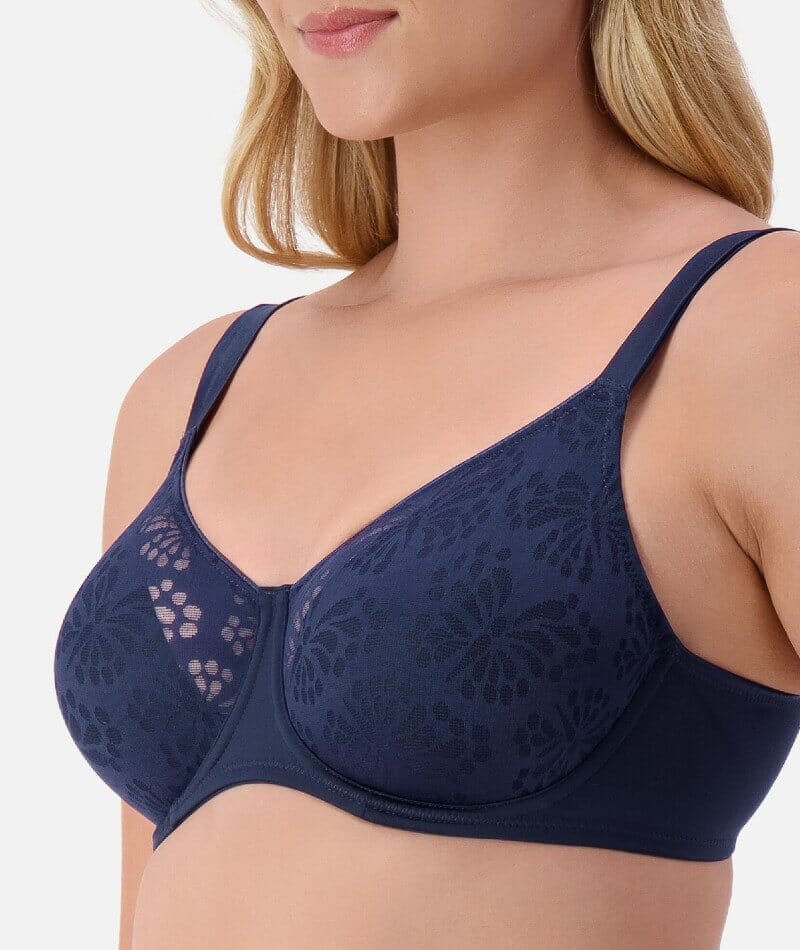 Triumph Lacy Minimizer Bra True Navy Curvy