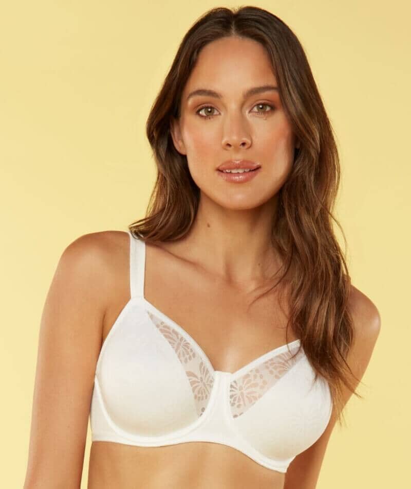 Triumph Lacy Minimizer Bra - White Bras 