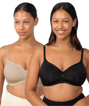 thumbnailTriumph Mamabel Smooth Wire-free Maternity Bra 2 Pack - Black/Nude Bras 