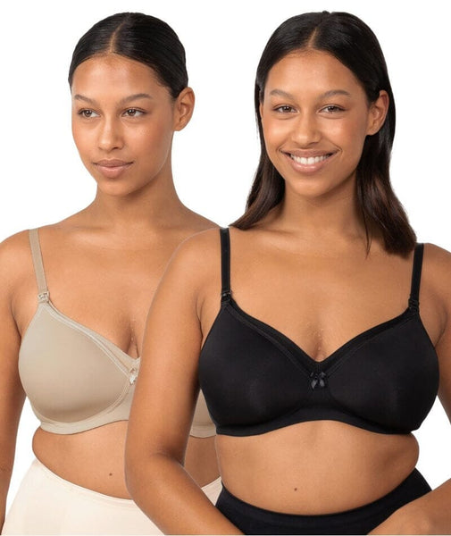 Two Pack Black & Nude Scalloped Bras