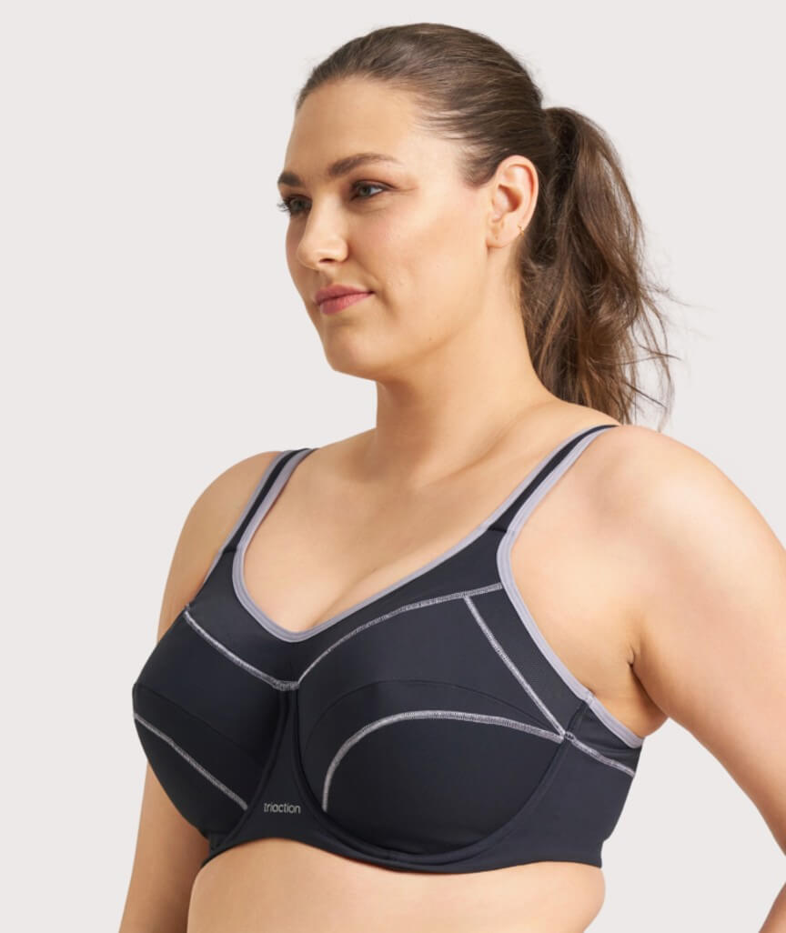 Triumph Triaction Performance Sports Bra - Black / Silver