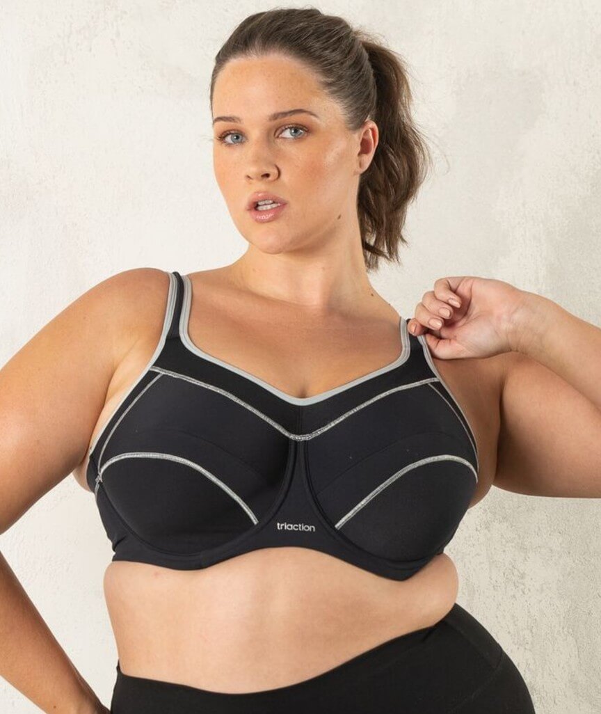 Triumph Triaction Performance Sports Bra - Black / Silver