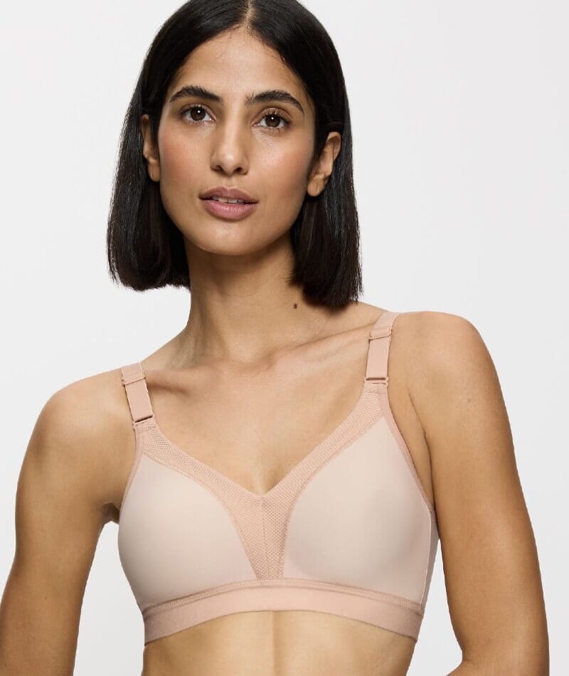 Triumph Triaction Wellness Wire-free Sports Bra - Neutral Beige Bras 