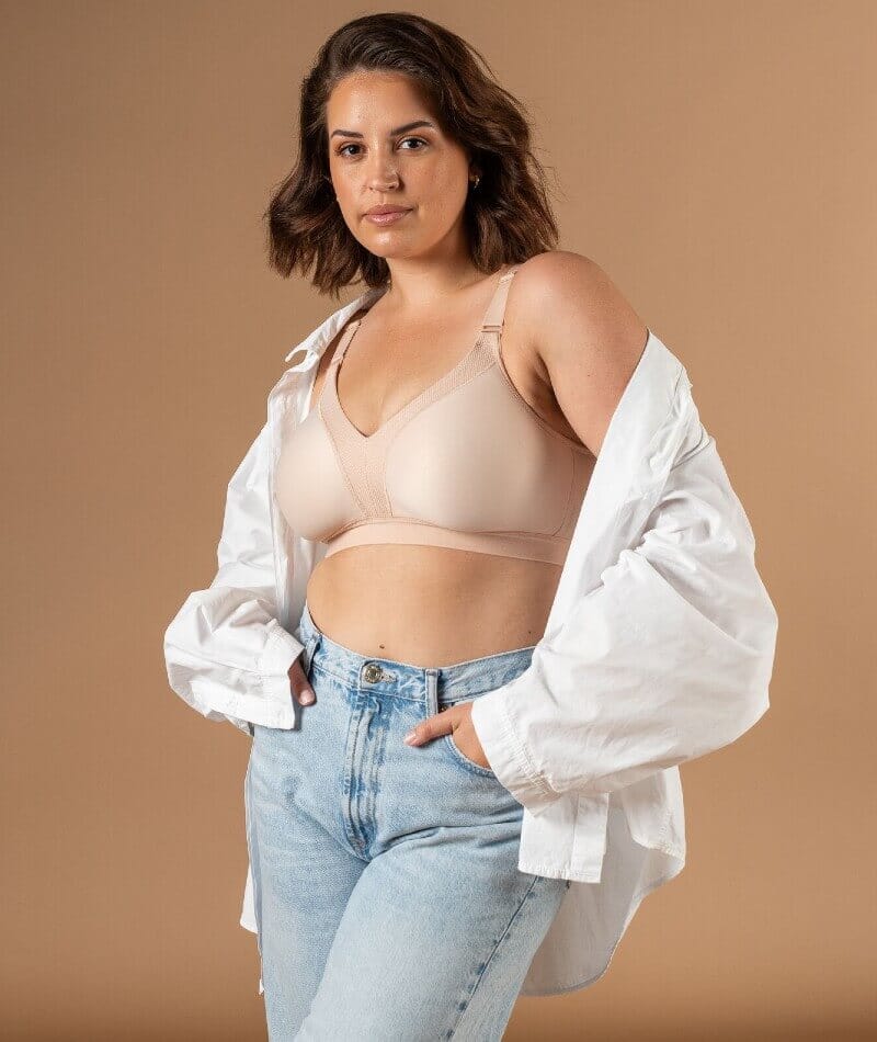 Triumph Triaction Wellness Wire-free Sports Bra - Neutral Beige Bras 