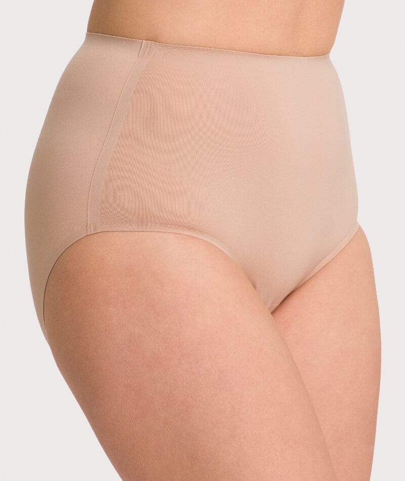 Underbliss Invisibliss No Show Seamless Full Brief 2 pack - Nude/Black -  Curvy