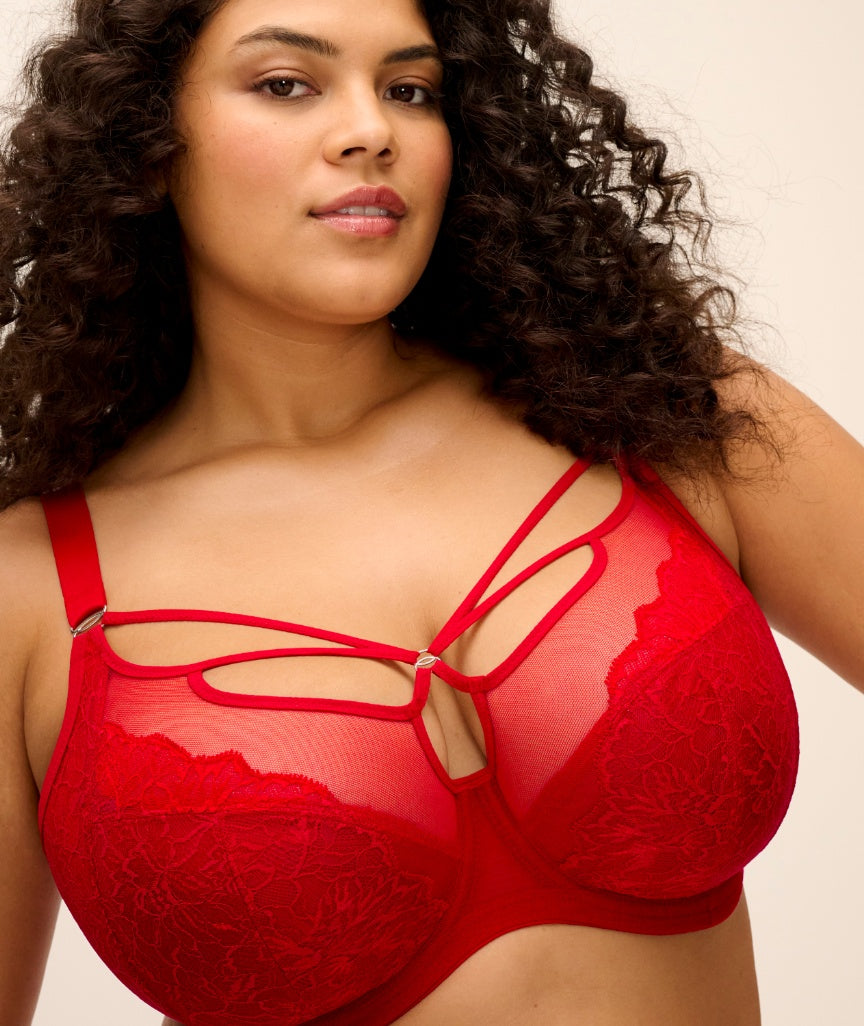 Elomi Brianna Underwire Plunge Bra - Haute Red
