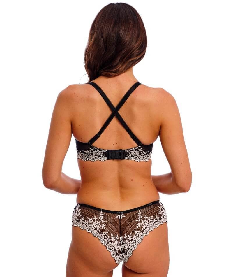 Wacoal Embrace Lace Plunge Underwire Bra - Black Bras 