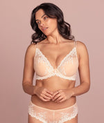 Wacoal Embrace Lace Plunge Underwire Bra - Naturally Nude / Ivory Bras 