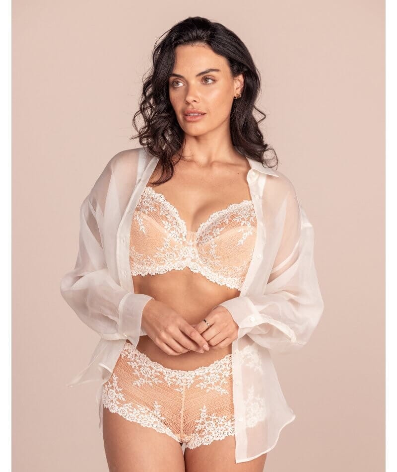 Wacoal Embrace Lace Boy Short - Naturally Nude / Ivory Knickers 