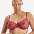 Nala Mesh Balconette Bra - Burnt Fig