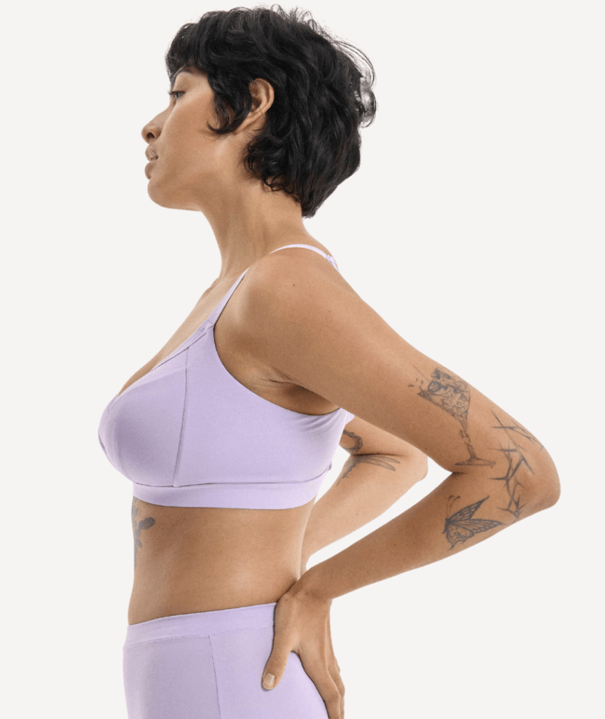 Nala Support Wirefree Bralette - Better Than Cotton Bra - Lavender Fizz