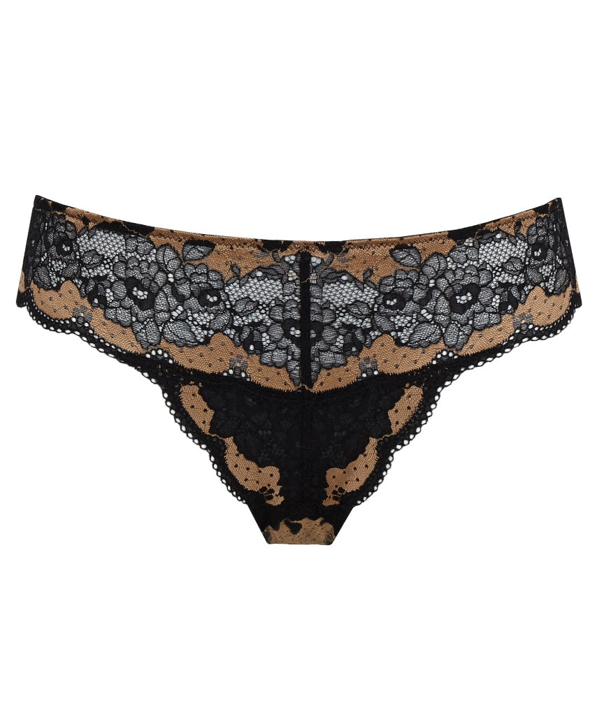 Panache Clara Brazilian Brief - Black/Vintage Gold