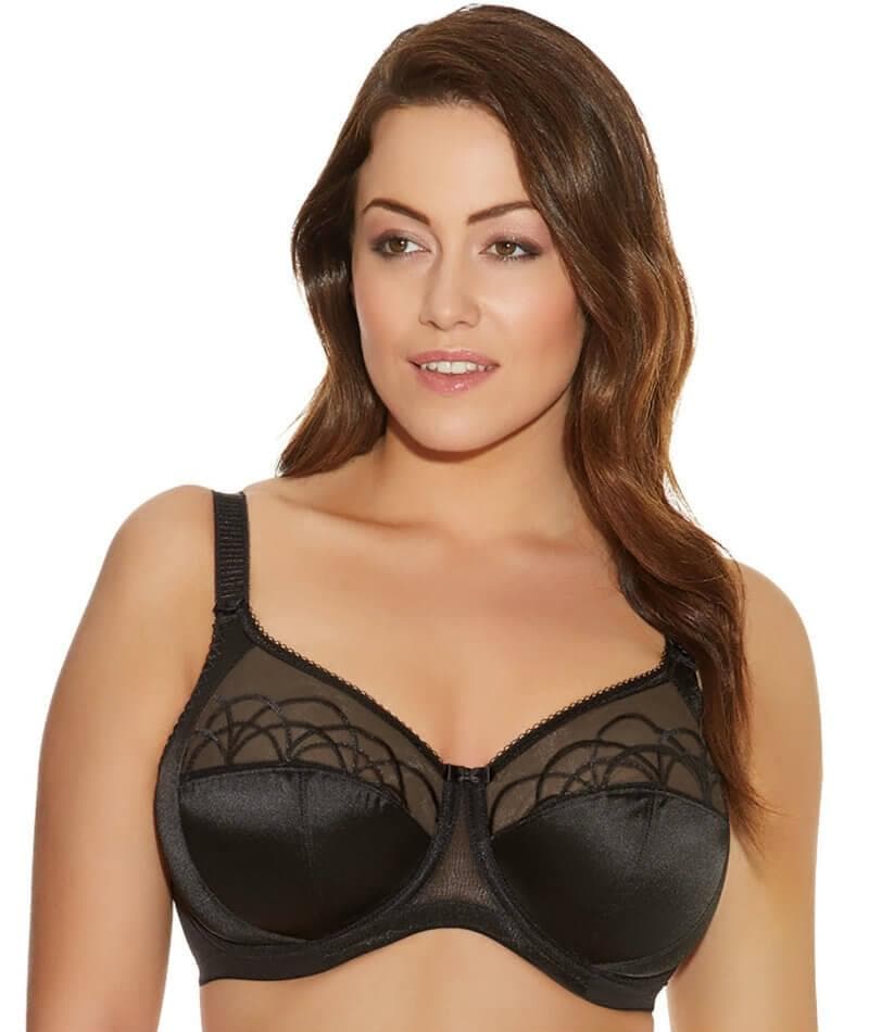 Elomi Cate Underwired Full Cup Banded Bra - Black Bras 12E 