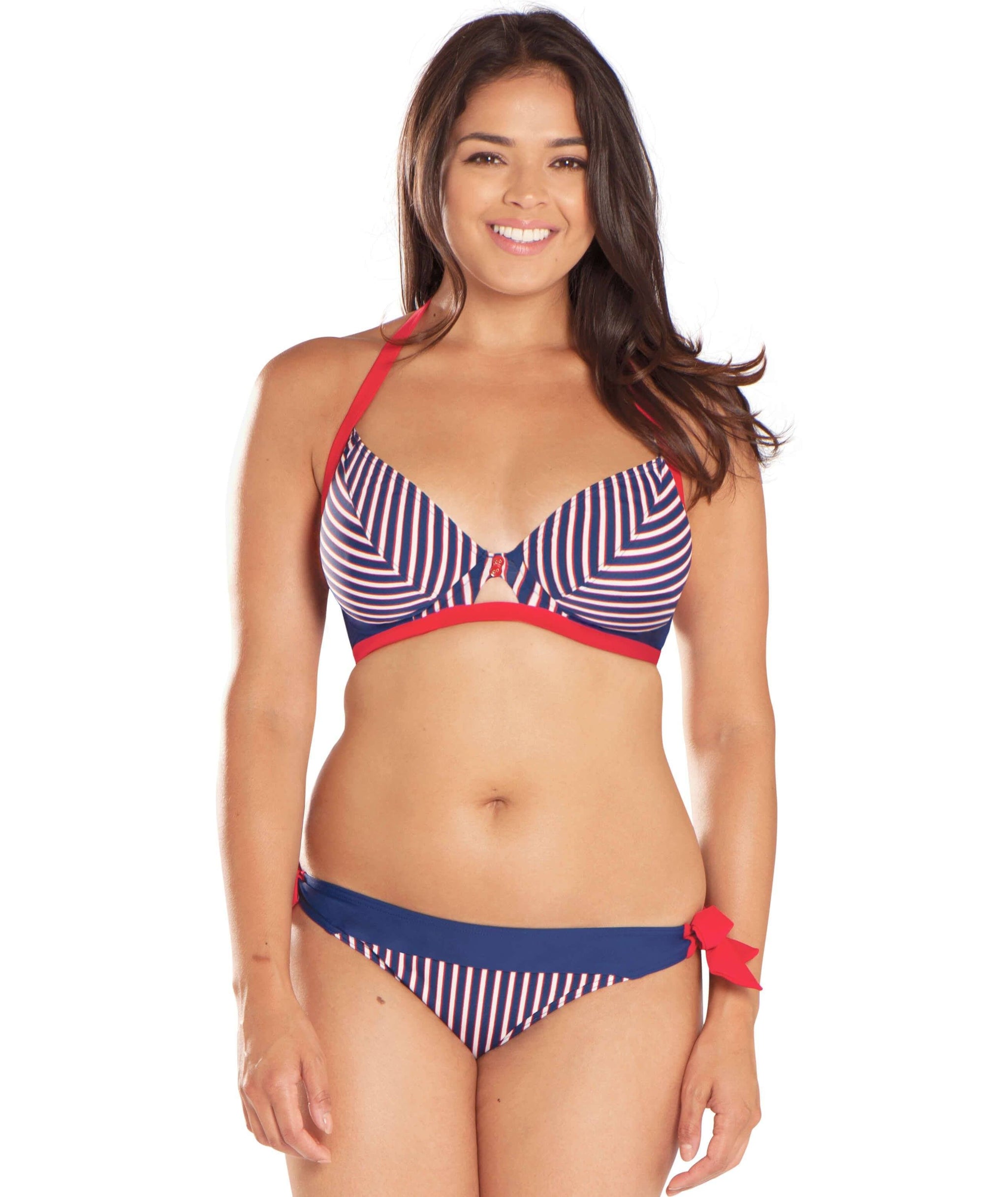 Curvy Kate Ahoy Halterneck Bikini - Nautical Stripe Swim 