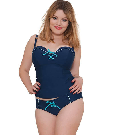 Curvy Kate Set Sail Bandeau Tankini - Indigo Mix Swim 6D