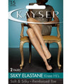 Kayser Silky Elastane Knee Hi 2 Pair Pack - Smoke Hosiery 1 Size