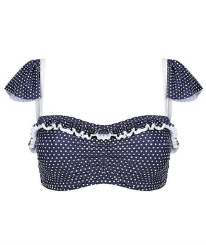 thumbnailCapriosca Frilled Bandeau DD-E Cup Bikini Top - Navy and White Dots Swim 