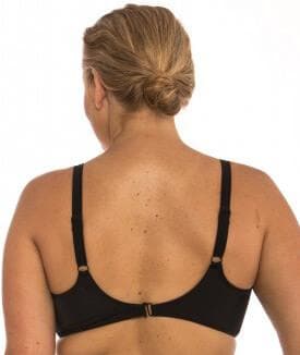 Capriosca Plain Matt Bikini Top with Shirring - Black Swim 