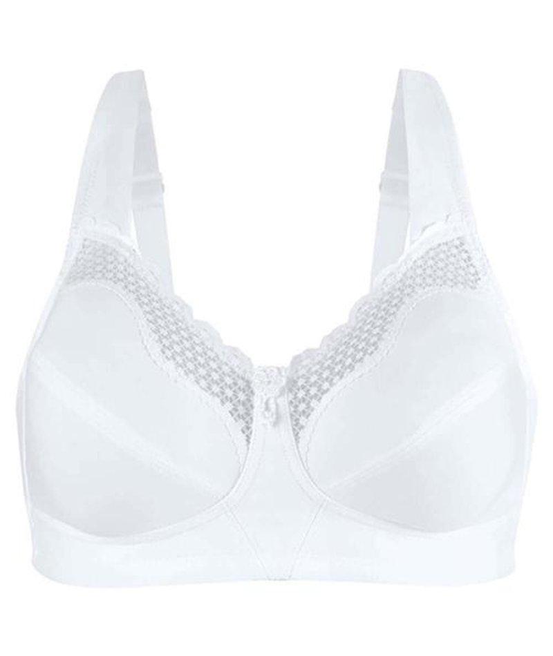 Exquisite Form Fully Cotton Soft Cup Bra With Lace - White Bras 