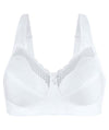 Exquisite Form Fully Cotton Soft Cup Bra With Lace - White Bras