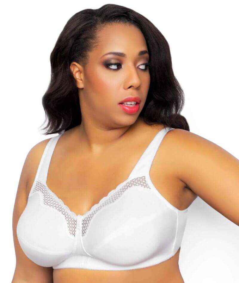 Exquisite Form Fully Cotton Soft Cup Wire-Free Bra With Lace - White